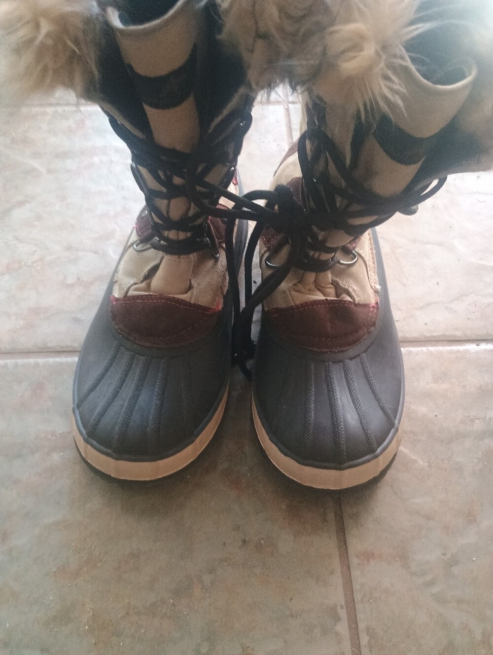 Women's Waterproof Winter Boots in Brown and Black